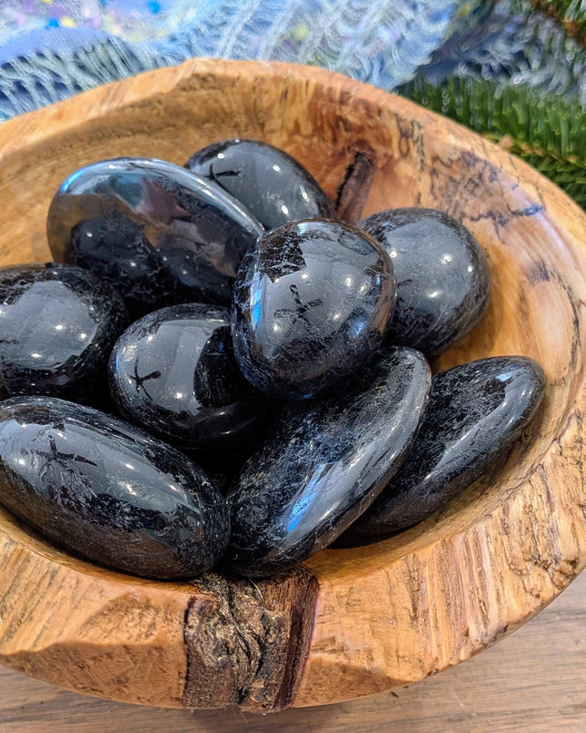 Black Black Tourmaline Tumbled Stones