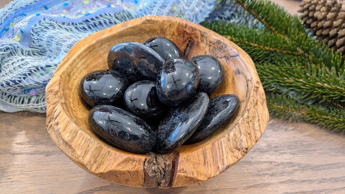 Black Black Tourmaline Tumbled Stones