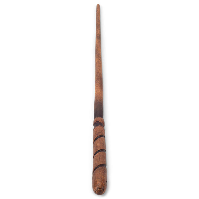 Wand - Handcrafted Woodgrain Brown Dark Spiral 13.75 Long