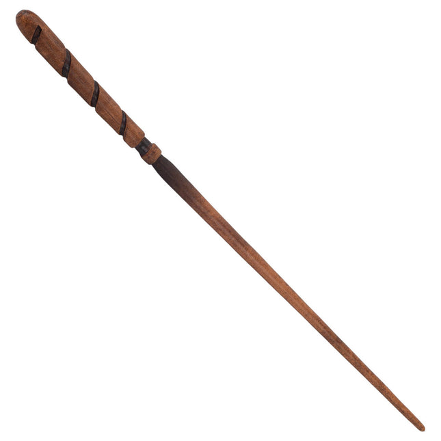 Wand - Handcrafted Woodgrain Brown Dark Spiral 13.75 Long