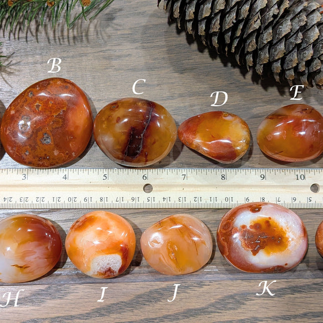 Orange Carnelian Palm Stones