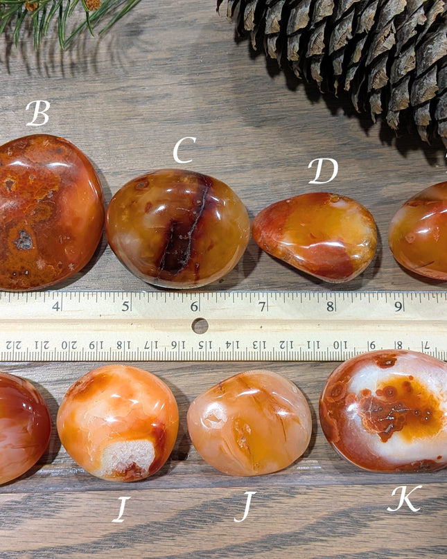 Orange Carnelian Palm Stones