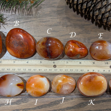 Orange Carnelian Palm Stones