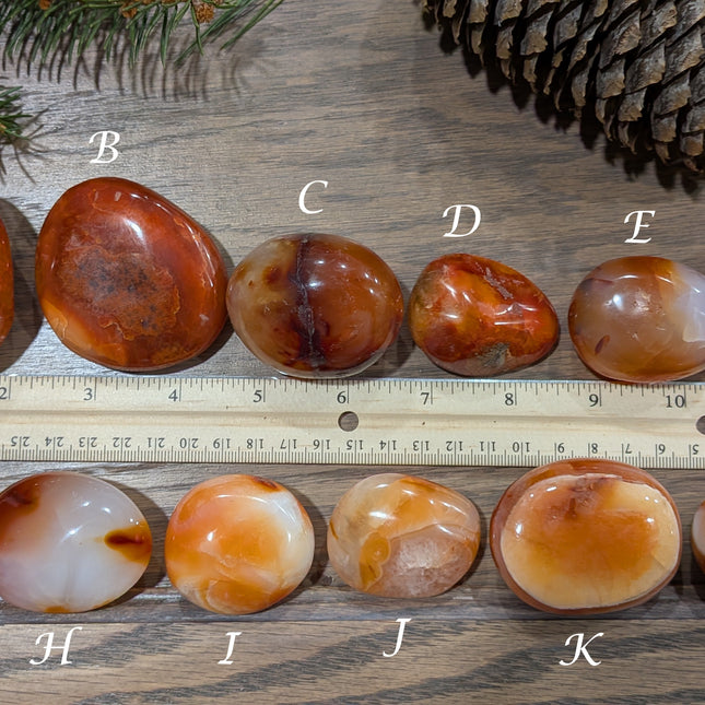 Orange Carnelian Palm Stones