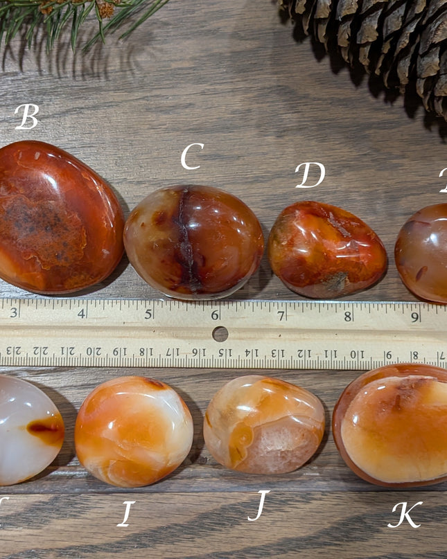 Orange Carnelian Palm Stones