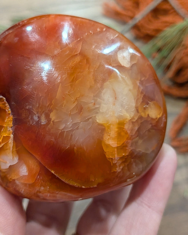 Orange Carnelian Palm Stones - Variant A