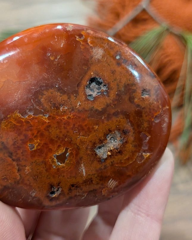Orange Carnelian Palm Stones - Variant B