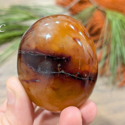 Orange Carnelian Palm Stones - Variant C