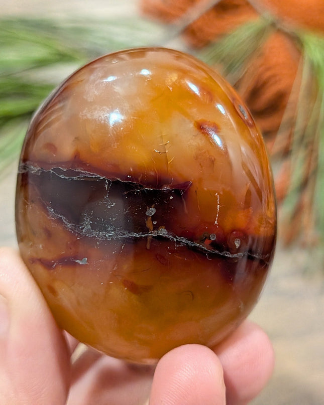 Orange Carnelian Palm Stones - Variant C