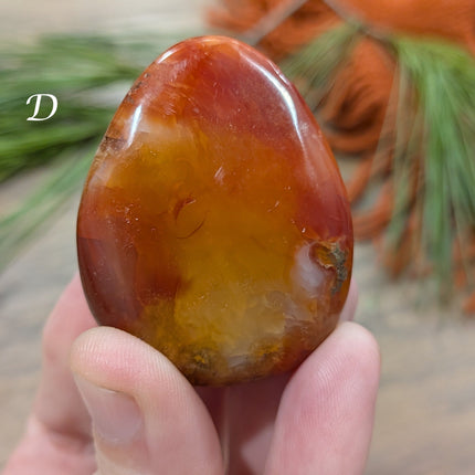 Orange Carnelian Palm Stones - Variant D