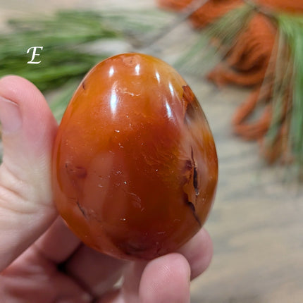 Orange Carnelian Palm Stones - Variant E