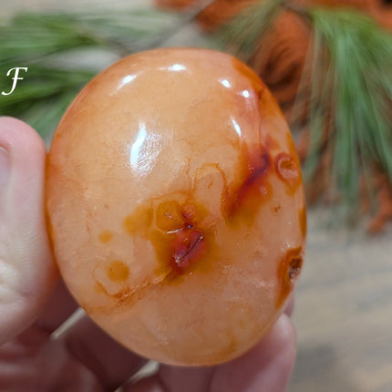 Orange Carnelian Palm Stones - Variant F