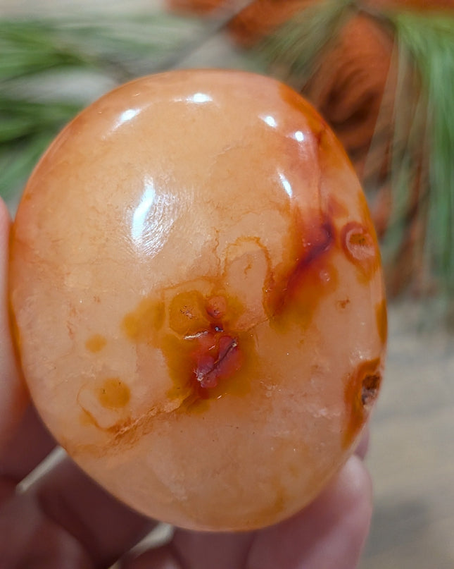 Orange Carnelian Palm Stones - Variant F