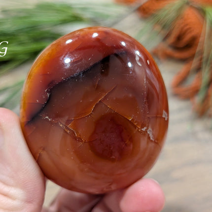 Orange Carnelian Palm Stones - Variant G