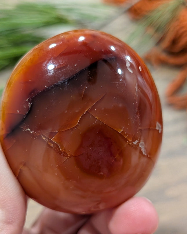 Orange Carnelian Palm Stones - Variant G