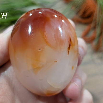 Orange Carnelian Palm Stones - Variant H