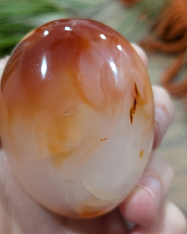 Orange Carnelian Palm Stones - Variant H