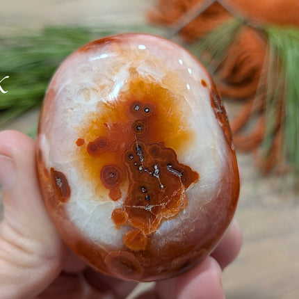 Orange Carnelian Palm Stones - Variant K