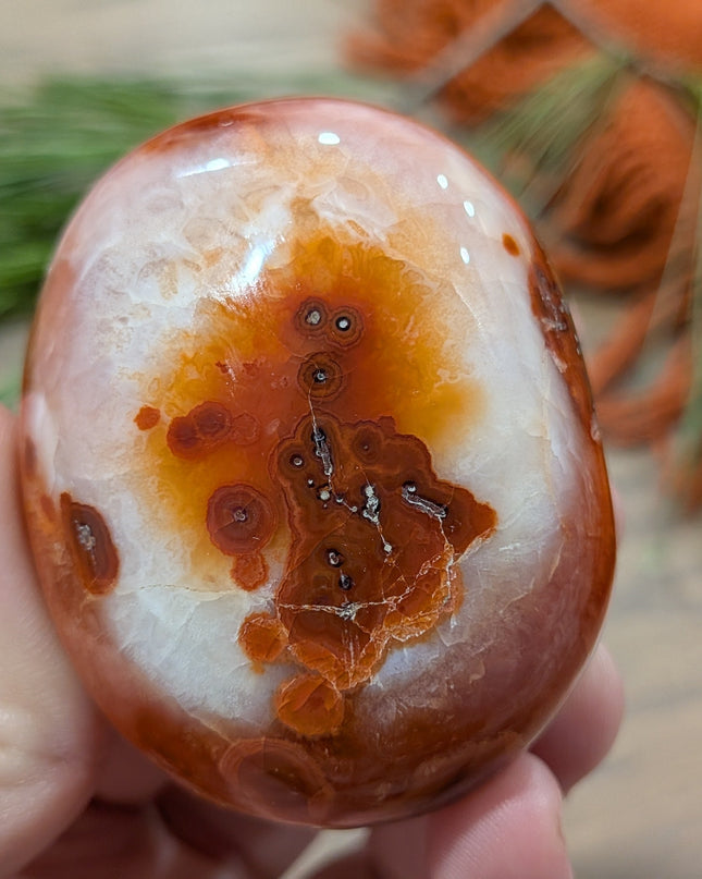 Orange Carnelian Palm Stones - Variant K