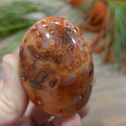 Orange Carnelian Palm Stones - Variant L