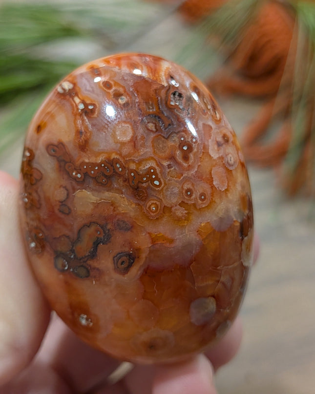 Orange Carnelian Palm Stones - Variant L