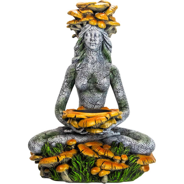Forest Mushroom Goddess - Backflow Incense & T-Light Holder