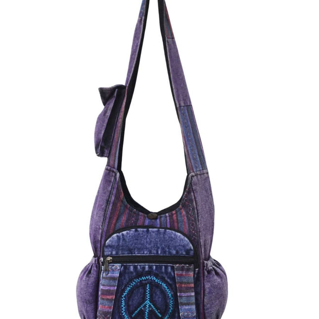 Boho Peace Sign Hobo Bag