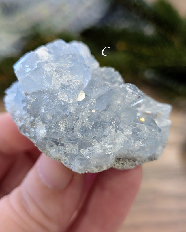 Blue Celestite Clusters - Variant C
