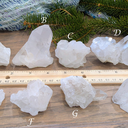 Clear, White Clear Quartz Clusters