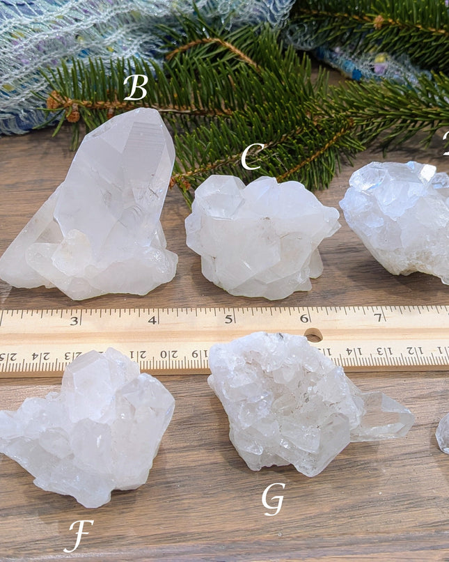 Clear, White Clear Quartz Clusters