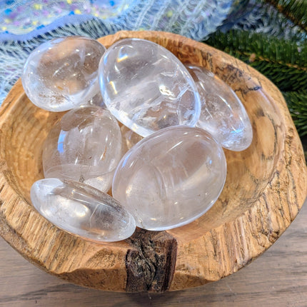 White, Clear Clear Quartz Palm Stones
