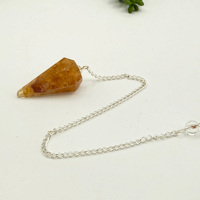 Golden Healer Pendulum with Silver Plated Chain