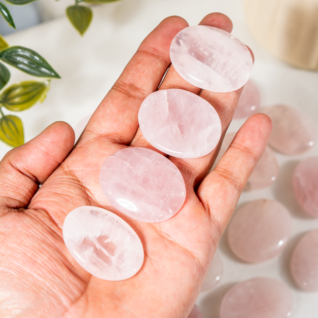 Rose Quartz Worry Stones | Pocket Crystal | Thumb Stone