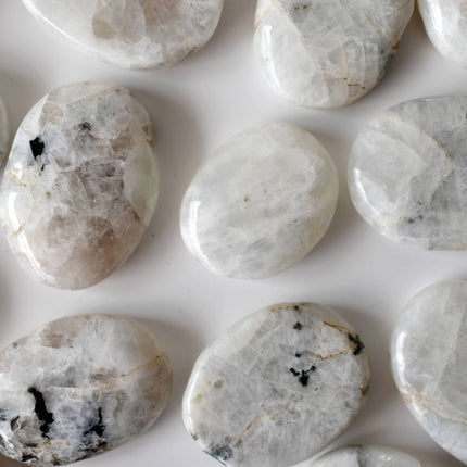Rainbow Moonstone Worry Stone | Pocket Crystal | Thumb Stone