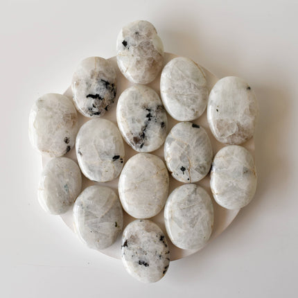 Rainbow Moonstone Worry Stone | Pocket Crystal | Thumb Stone