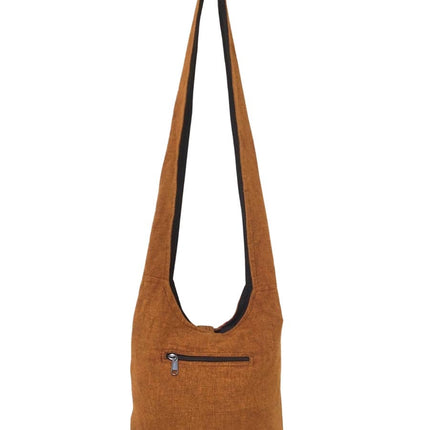 Vines Embroidered Cotton Hippie Mini Hobo Bag