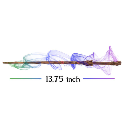 Wand - Handcrafted Woodgrain Brown Crown 13.75 Long