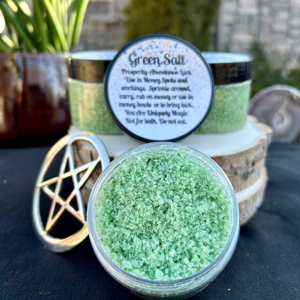 Green Witches Salt-Prosperity and Wealth 5oz