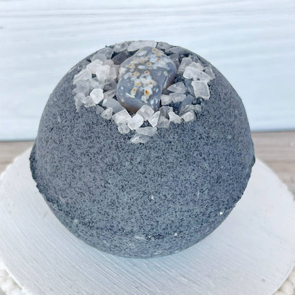 Activated Charcoal, Agate & Coarse Sea Salt Bath Bomb