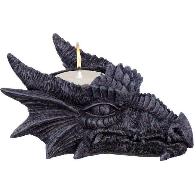 Grey Dragon Head Tea Light Holder