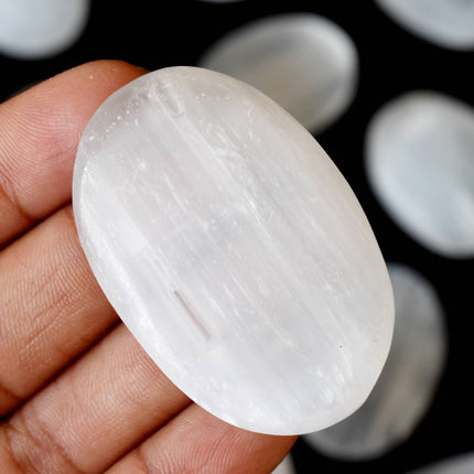 Selenite Worry Stones | Pocket Crystal | Thumb Stone