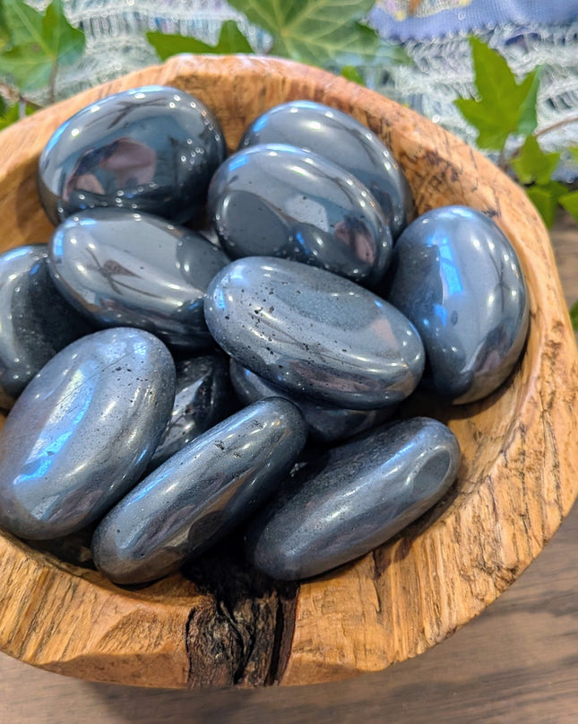 Grey Hematite Palm Stones