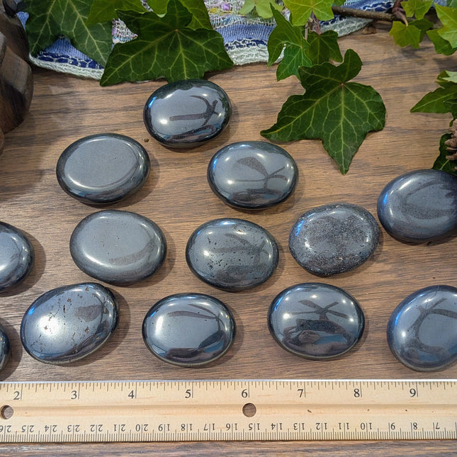 Grey Hematite Palm Stones