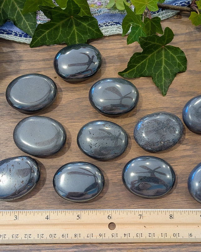 Grey Hematite Palm Stones