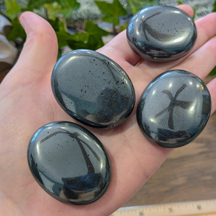 Grey Hematite Palm Stones