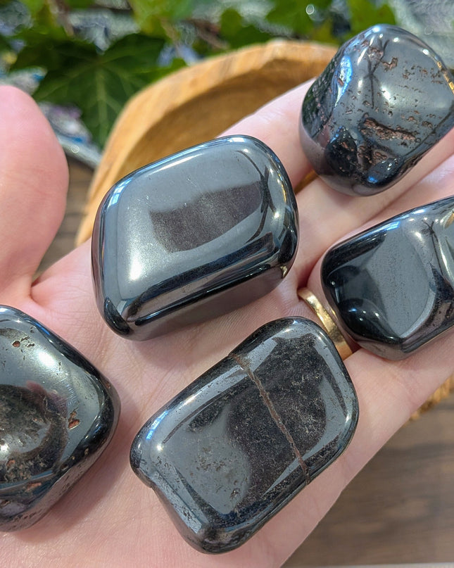 Grey Hematite Tumbled Stones