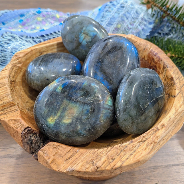 Blue, Green Labradorite Palm Stones