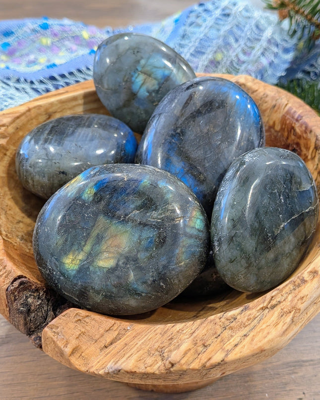 Blue, Green Labradorite Palm Stones
