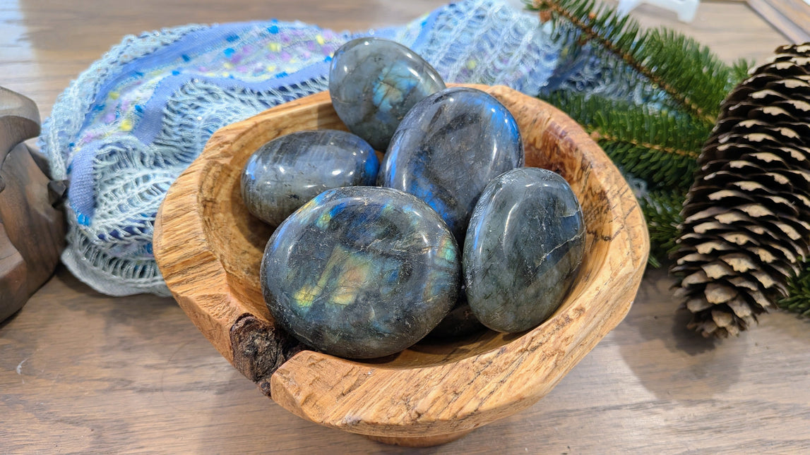 Blue, Green Labradorite Palm Stones