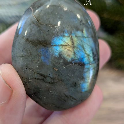 Blue, Green Labradorite Palm Stones - Variant A
